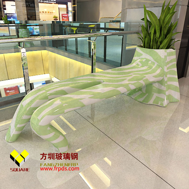 商(shāng)场绿植装饰玻璃钢休闲椅