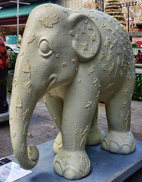 景观玻璃钢大象雕塑