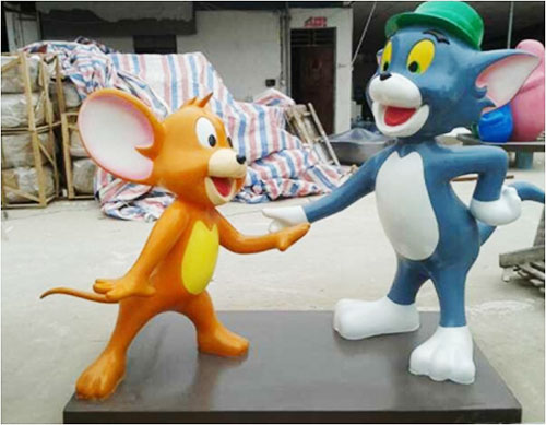 玻璃钢雕塑猫和老鼠