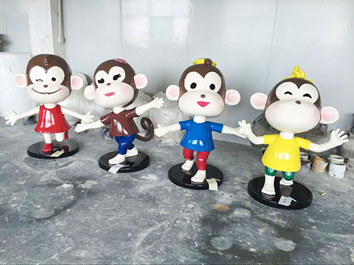 玻璃钢小(xiǎo)猴子组合雕塑