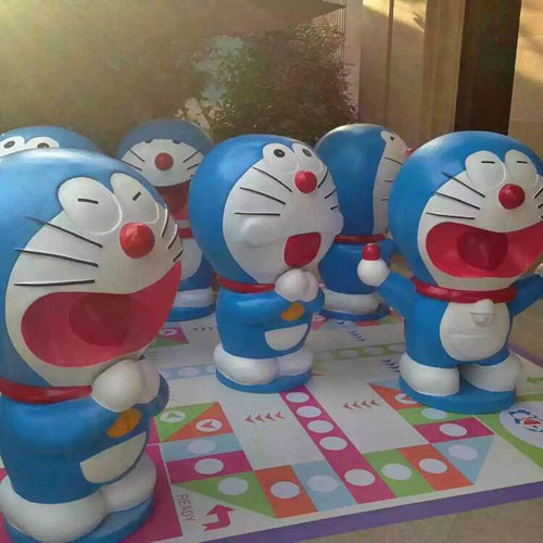 玻璃钢动漫小(xiǎo)猫各表情雕塑