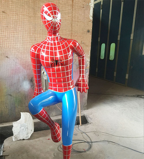玻璃钢蜘蛛人雕塑