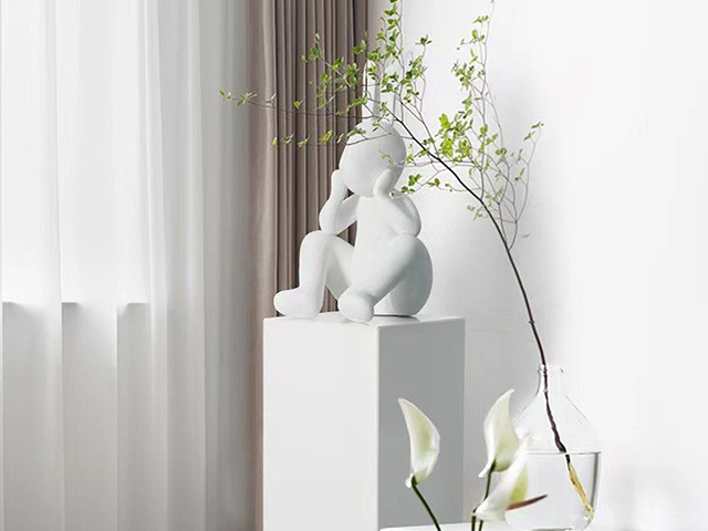 室内家用(yòng)玻璃钢卡通兔子摆件雕塑