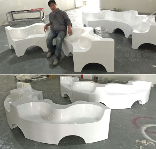 深圳商(shāng)场波浪造型玻璃钢休闲椅个性定制