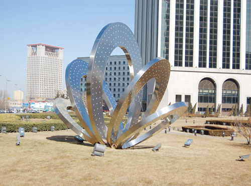 广场不锈钢环形雕塑