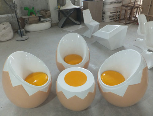 鸡蛋形玻璃钢凳子