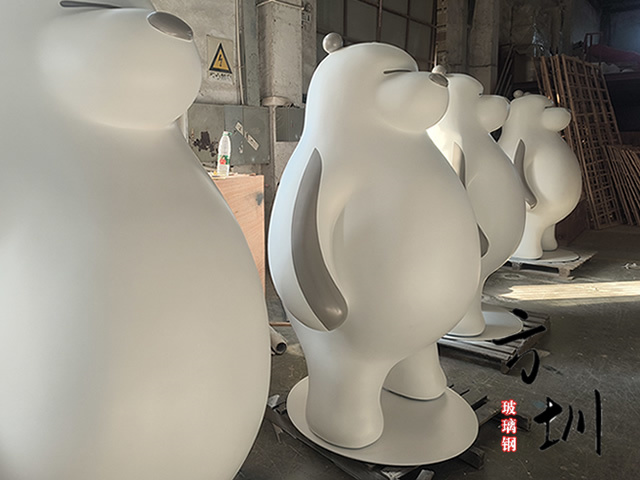 玻璃鋼卡通白熊雕塑